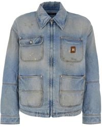 Amiri - Logo-appliquéd Distressed Denim Jacket - Lyst