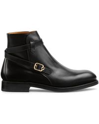 Gucci - Ankle Boots Interlocking G aus Leder - Lyst