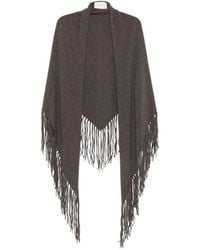 Vanisé - Cape Aus Kaschmir Mit Fransenbesatz - Lyst