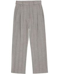 MM6 by Maison Margiela - Pleated Cropped Trousers - Lyst