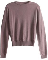 Rick Owens - Ribbed-Trim Crew-Neck Sweater - Lyst