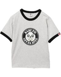 AAPE BY A BATHING AP - Contrast-Trim Graphic T-Shirt - Lyst