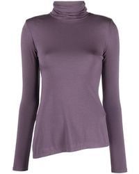 Elisabetta Franchi - Roll-Neck Side-Slit Top - Lyst