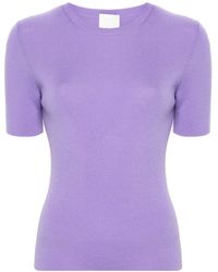 Allude - Gestricktes T-Shirt - Lyst