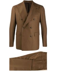 Tagliatore Double Breasted Suit - Brown
