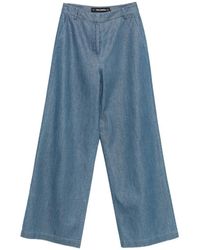 KARL LAGERFELD - Shiny-Finish Wide-Leg Jeans - Lyst