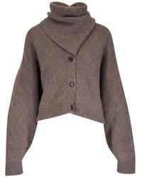 LeKasha - Derios Button-Up Rib-Knit Cardigan - Lyst