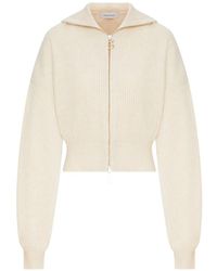 Sportmax - Ribbed-Knit Zip-Up Hoodie - Lyst