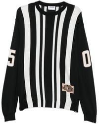 Moschino - Vertical-Stripe Logo-Detail Sweater - Lyst