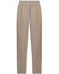 Brunello Cucinelli - Pleated Elasticated-Waistband Trousers - Lyst