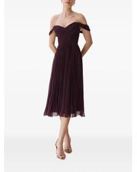 Framboise - Canneline Off-Shoulder Pleated Midi Dress - Lyst