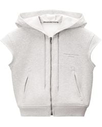 Alexander Wang - Zip-Up Short-Sleeve Hoodie - Lyst