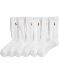 Polo Ralph Lauren - Embroidered Pony Crew Sock 6-Pack - Lyst