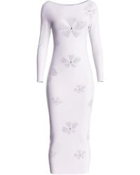 MACCAPANI - Monogram-Pattern Midi Dress - Lyst