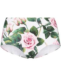 Dolce & Gabbana Bikinislip Met Bloemenprint - Wit