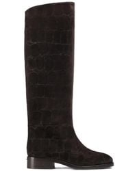 Le Silla - Charlotte Croc-Effect Suede Boots - Lyst