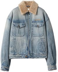 Miu Miu - Denim And Shearling Trucker Jacket - Lyst