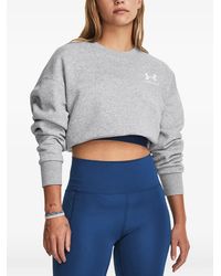 Under Armour - Essential Logo-Print Cotton Sweatshirt - Lyst