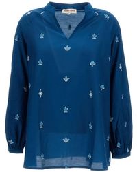 Emporio Sirenuse - Ilizia Embroidered Raglan-Sleeve Blouse - Lyst