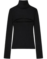 Courreges - Slash-Detail Ribbed-Knit Sweater - Lyst
