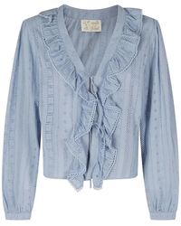 MC2 Saint Barth - Ruffled Broderie-Anglaise Blouse - Lyst