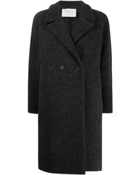 Harris Wharf London Abrigo largo con doble botonadura - Gris