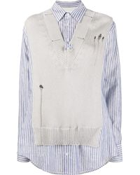 Maison Margiela - Layered Knit-Detail Shirt - Lyst