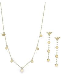 Emporio Armani - Logo-Plaque Necklace And Earrings Set - Lyst
