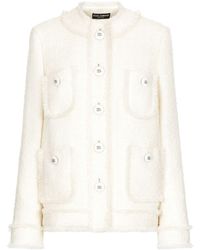 Dolce & Gabbana - Round-neck Tweed Jacket - Lyst