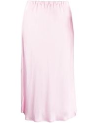 Jil Sander - Gonna Midi Svasata Con Vita Elasticizzata - Lyst