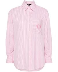 Maje - Clover-embroidered Striped Shirt - Lyst