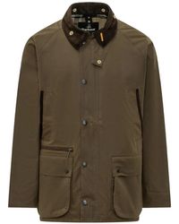 Barbour - Bedale Waxed-Cotton Corduroy-Collar Jacket - Lyst