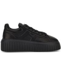 Hogan - Minimalist Leather Sneakers With Thick Platform Sole - Lyst