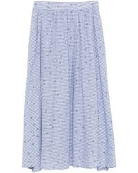 Manuel Ritz - Striped Floral Midi Skirt - Lyst