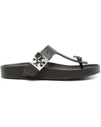Tory Burch - Leather Flat Sandals - Lyst