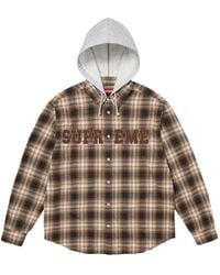 Supreme - Appliqué Hooded Flannel Jacket - Lyst