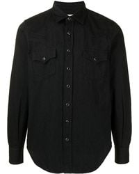 Saint Laurent - Pointed Collar Western Denim Shirt - Lyst