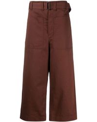 Lemaire - Wide-leg Cotton-linen Trousers - Lyst
