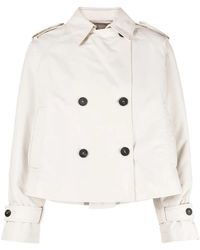 Peserico - Double-Breasted Trench Jacket - Lyst