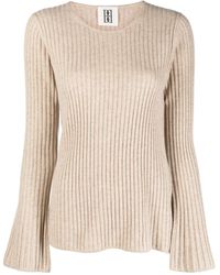 By Malene Birger - Bell-sleeves Ribbed-knit Jumper - Lyst
