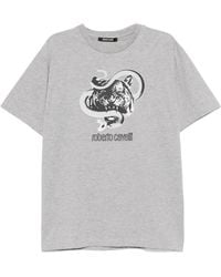 Roberto Cavalli - Graphic-Print Crew-Neck T-Shirt - Lyst