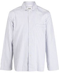 Tekla - Striped Cotton Pyjama Shirt - Lyst