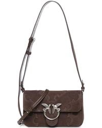 Pinko - Mini Sac Porté Épaule Love En Daim - Lyst
