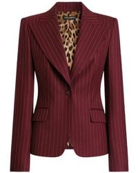 Dolce & Gabbana - Veste Turlington À Simple Boutonnage En Laine À Fines Rayures - Lyst