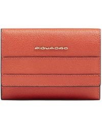Piquadro - Small Leather Trifold Wallet - Lyst