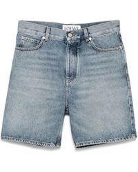 Loewe - Logo-Patch Denim Shorts - Lyst