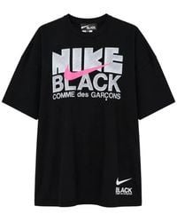 COMME DES GARÇON BLACK - X Nike Logo-Print Cotton T-Shirt - Lyst