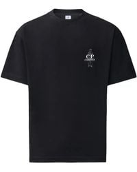 C.P. Company - Logo-Embroidered T-Shirt - Lyst