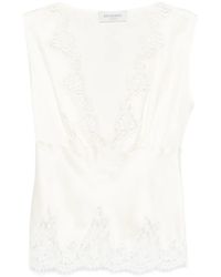 ERMANNO FIRENZE - Lace-Trimmed Sleeveless Top - Lyst