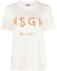 MSGM - T-shirt à logo imprimé - Lyst